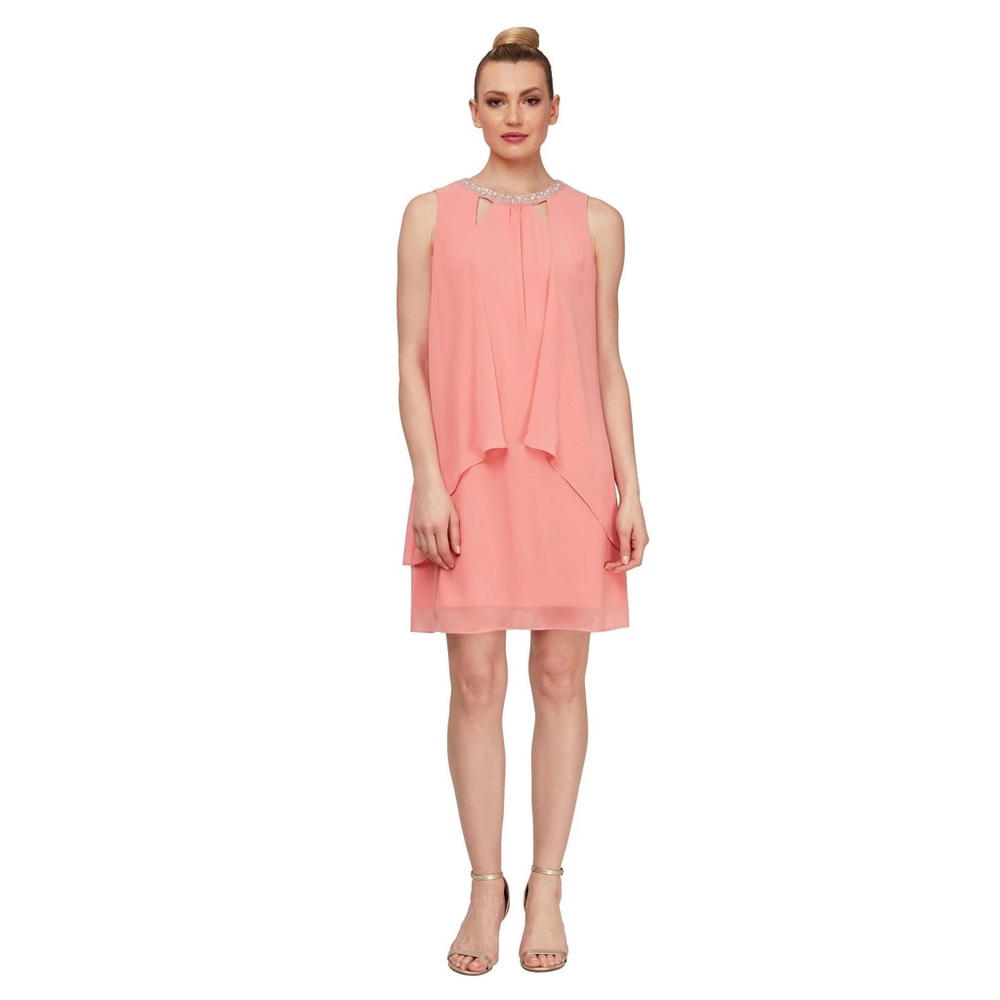 SLNY Coral Sleeveless Mini Dress